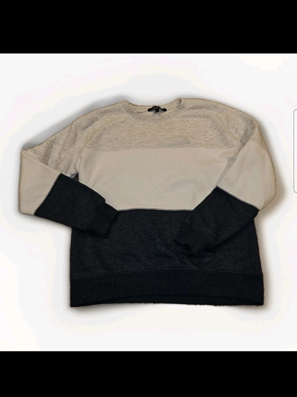 Woman's Size Small Pullover Sweatshirt Gray/Blue/White Ocean Drive